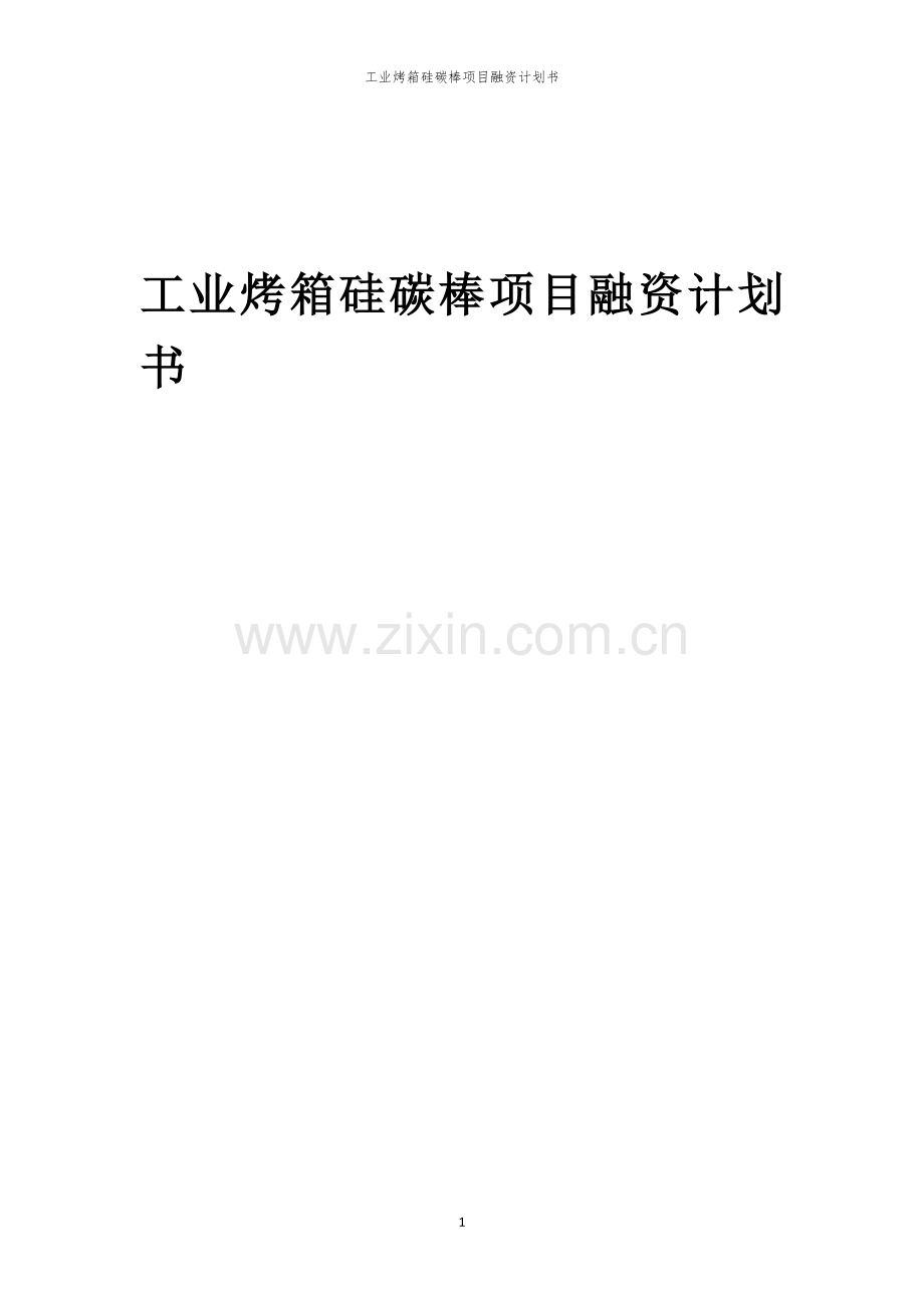 工业烤箱硅碳棒项目融资计划书.docx_第1页