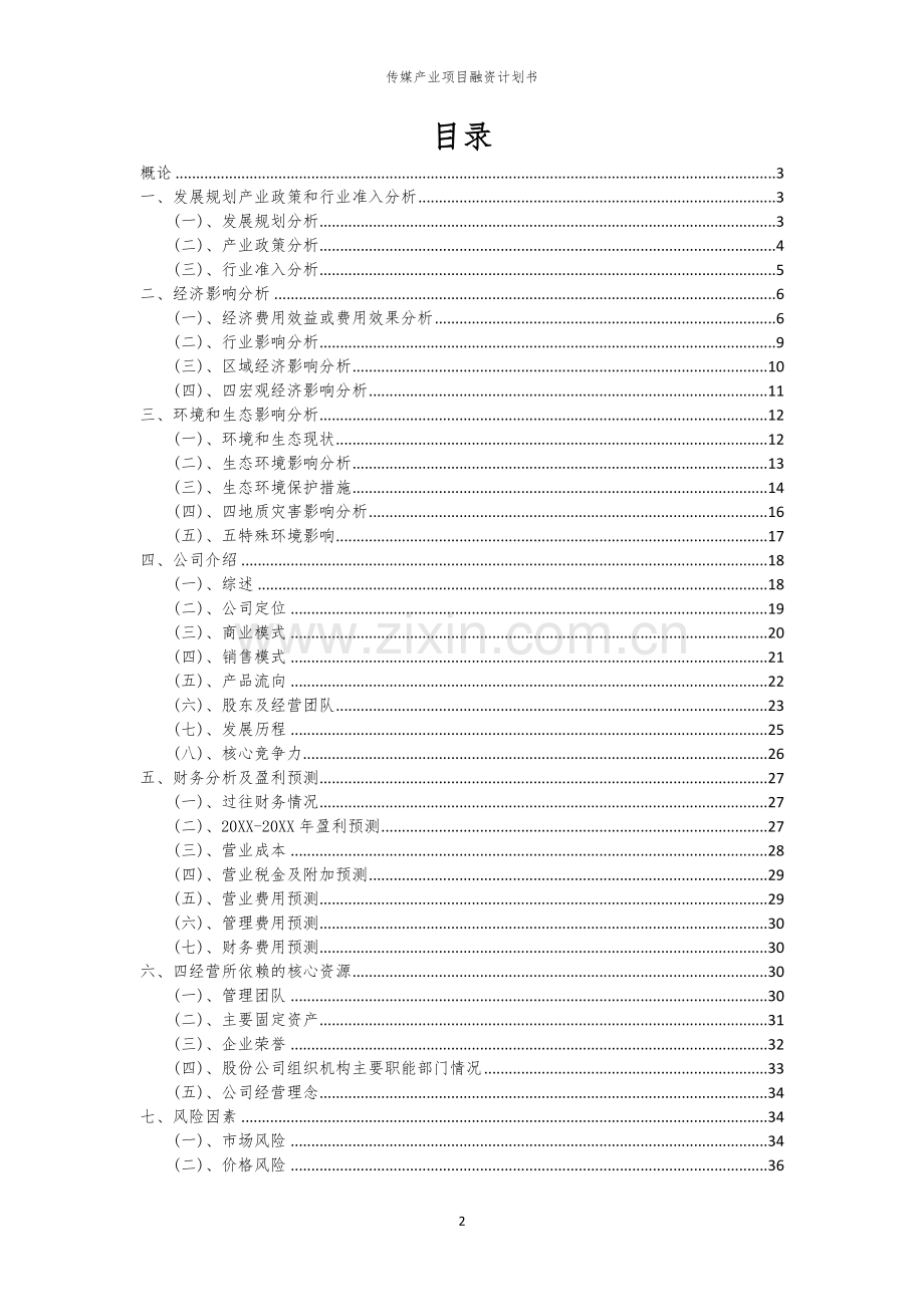 传媒产业项目融资计划书.docx_第2页