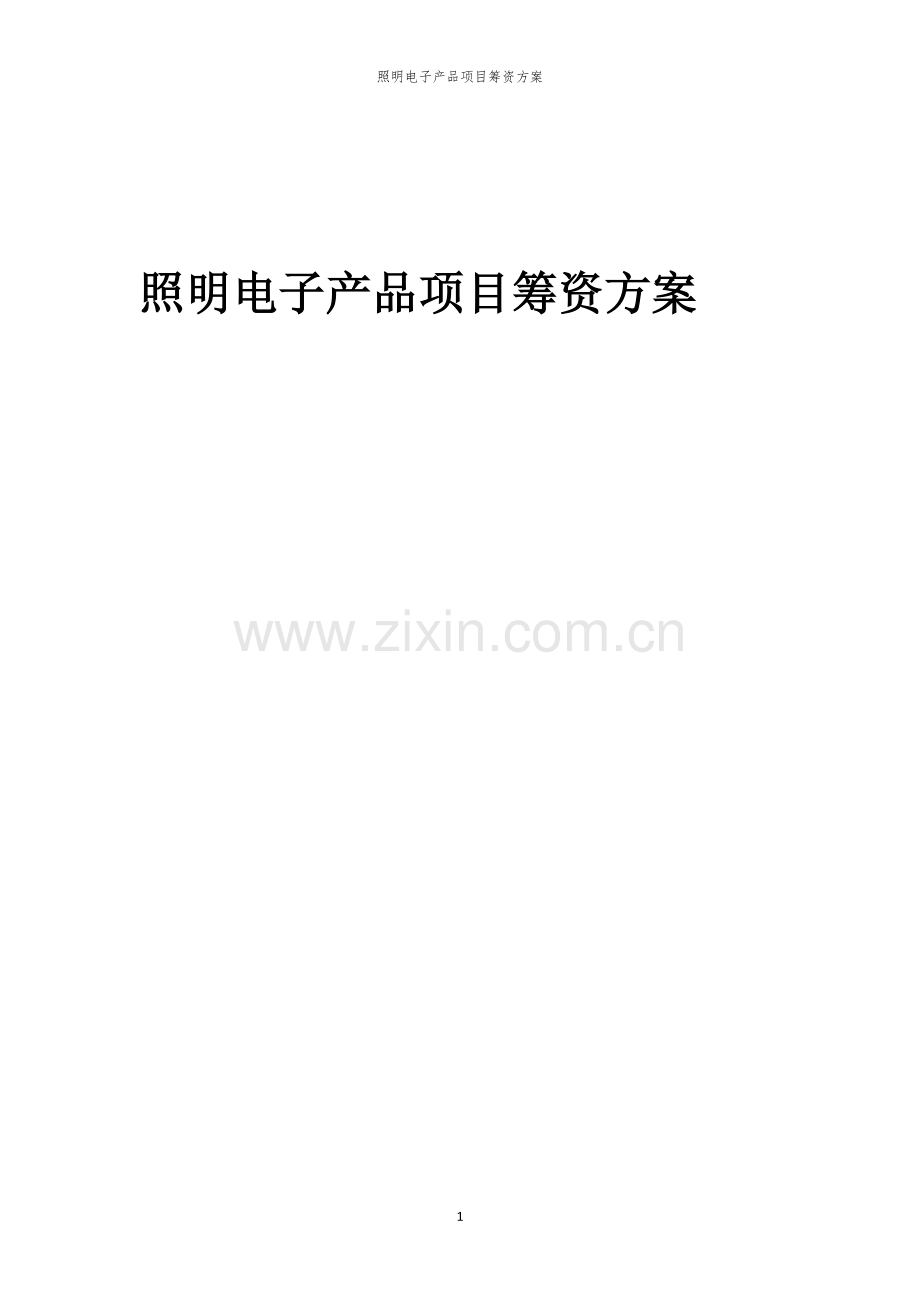 照明电子产品项目筹资方案.docx_第1页