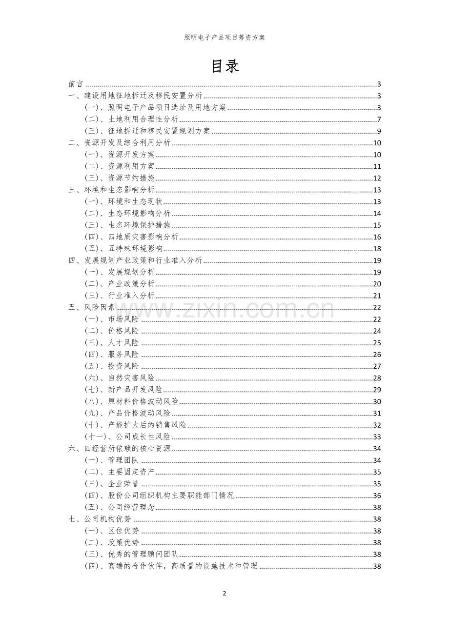 照明电子产品项目筹资方案.docx_第2页