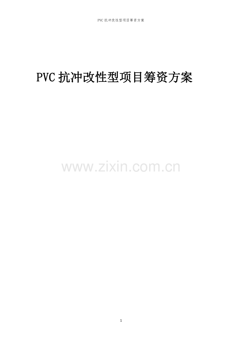PVC抗冲改性型项目筹资方案.docx_第1页