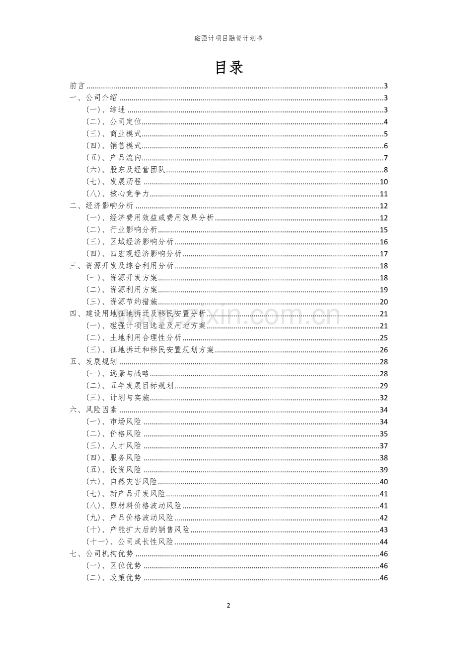 磁强计项目融资计划书.docx_第2页