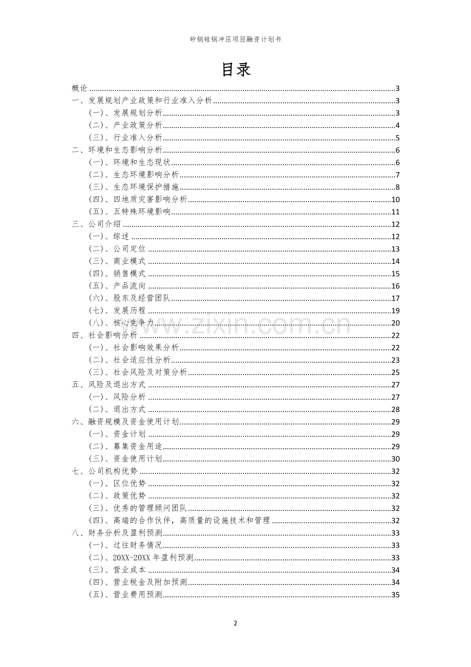 矽钢硅钢冲压项目融资计划书.docx_第2页