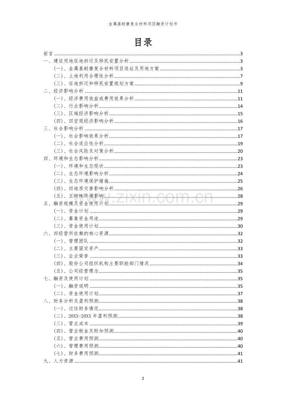 金属基耐磨复合材料项目融资计划书.docx_第2页