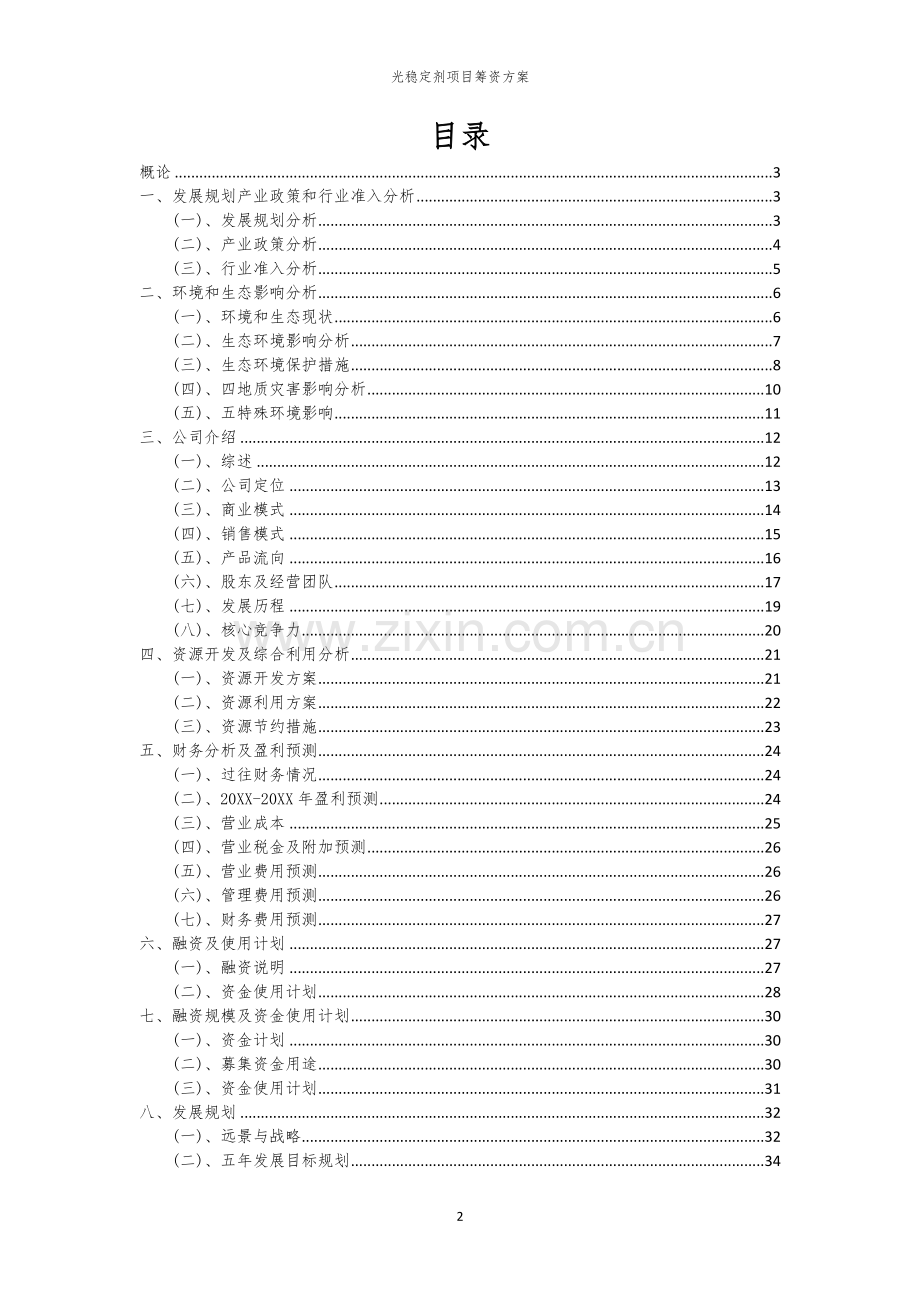 光稳定剂项目筹资方案.docx_第2页