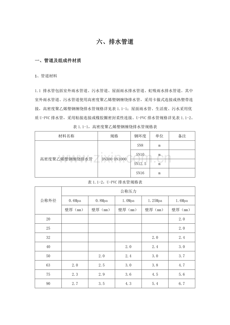 排水管道施工技术要求.docx_第1页