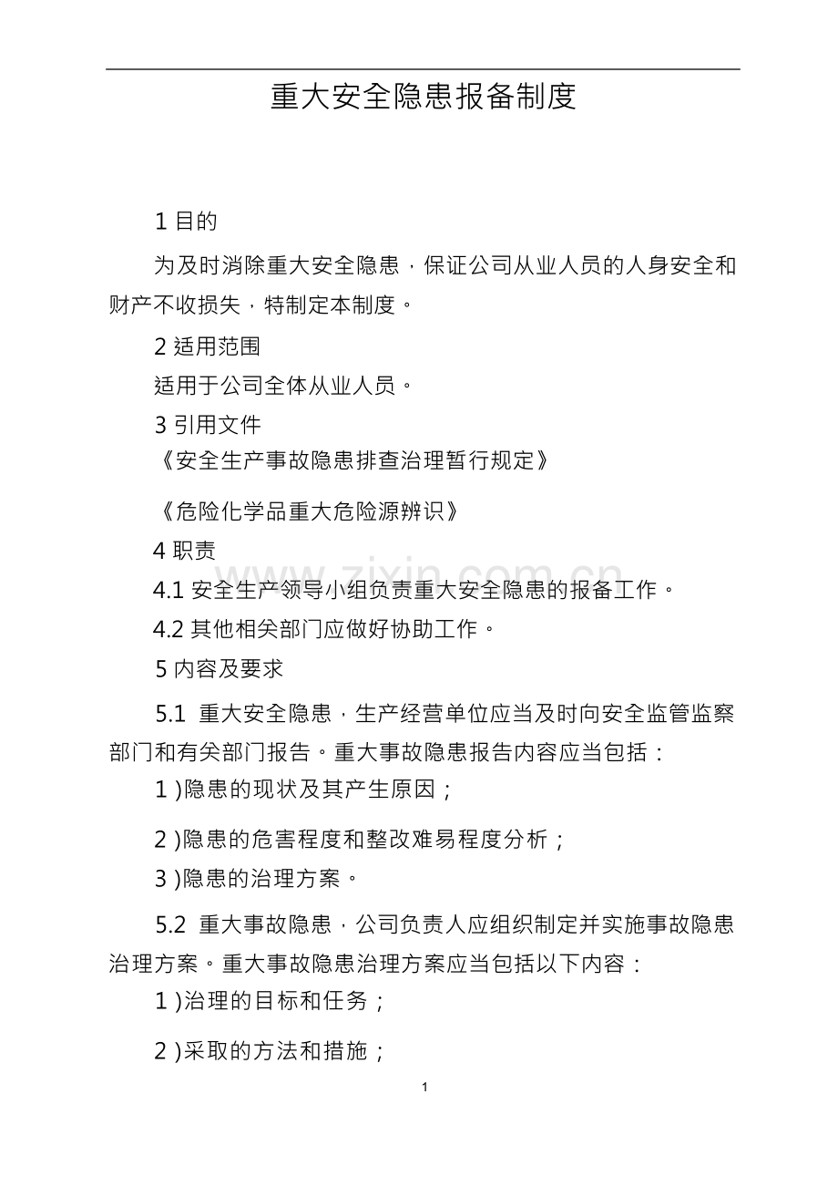 重大安全隐患报备制度.docx_第1页