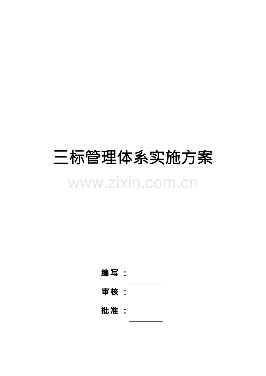 公司三标管理体系实施方案.docx_第1页