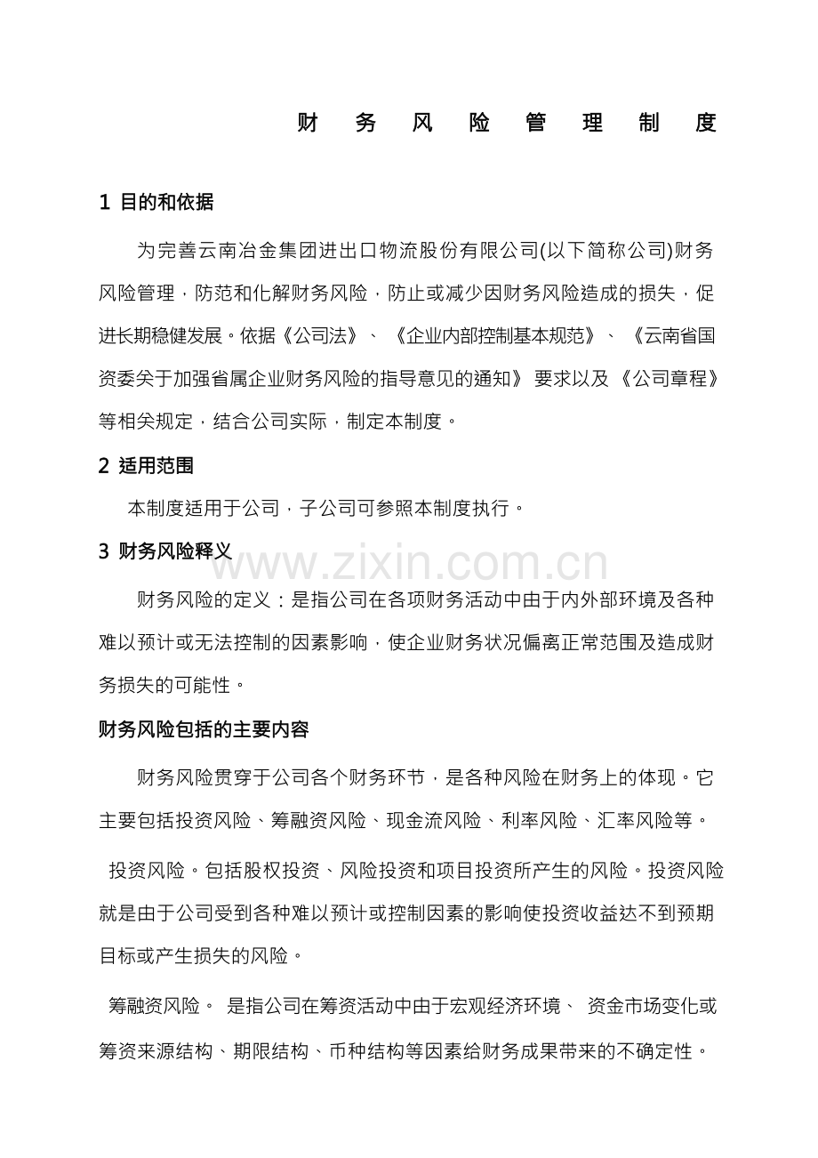 财务风险管理制度.docx_第1页
