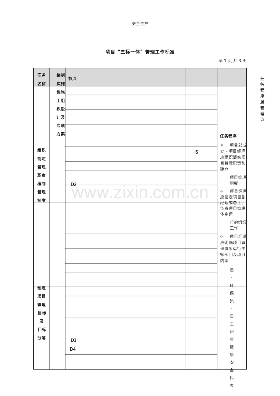 三标一体管理工作标准安全管理台账安全生产规范化企业管理安全制度应急预案.docx_第1页