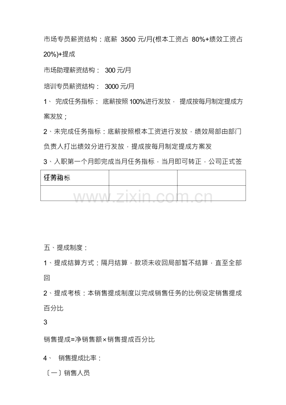 销售人员薪资待遇以及销售提成管理制度方案.docx_第1页