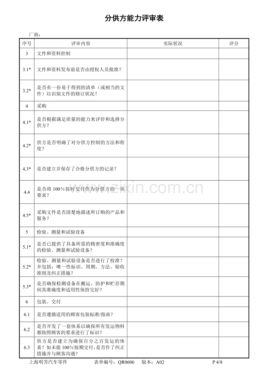 分供方质量能力评审表.doc_第2页