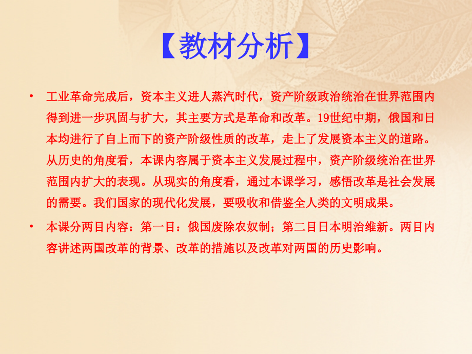 2019-2020学年九年级历史上册第六单元无产阶级的斗争与资产阶级统治的加强19俄国日本的历史转折同步教学讲.ppt_第2页