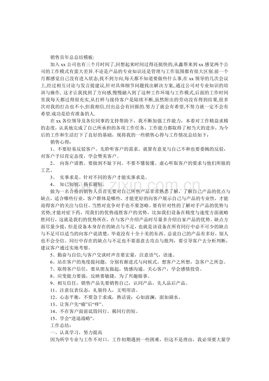 销售员年总总结模板.doc_第1页