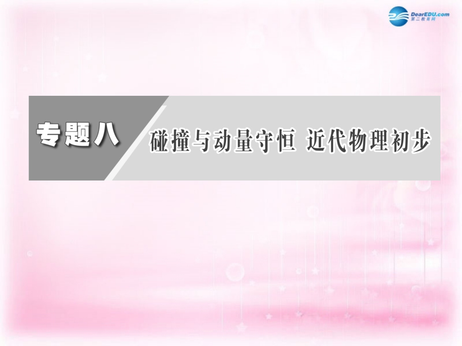 河南省安阳市一中2015届高考物理二轮复习第一阶段专题八碰撞与动量守恒近代物理初步课件.ppt_第2页