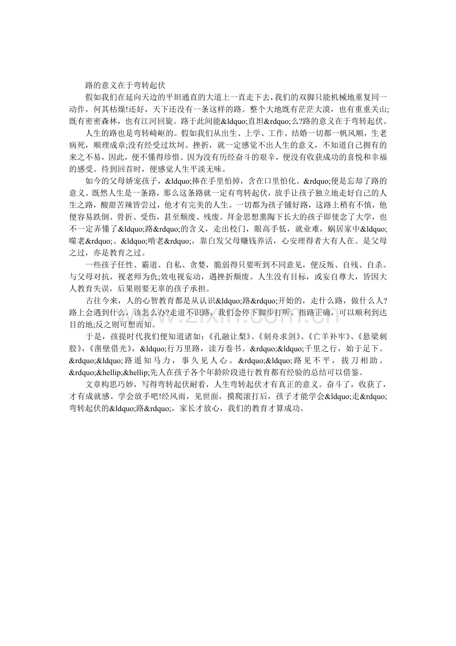 路的意义在于弯转起伏.doc_第1页