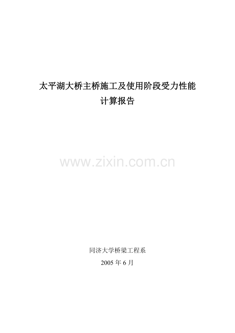设计阶段太平湖大桥主桥计算报告.doc_第1页