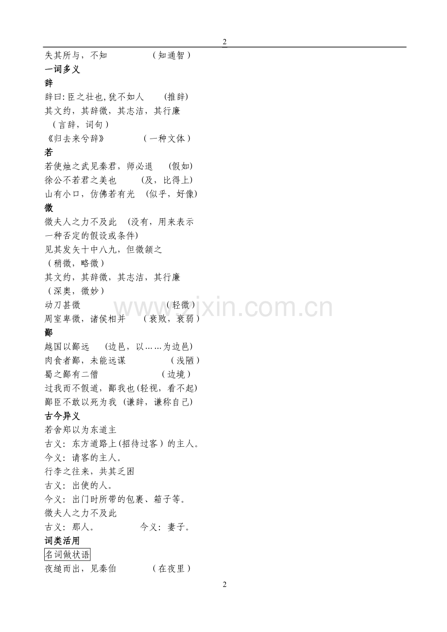 人教版高一上学期语文必修一、二基础知识归纳复习.doc_第2页