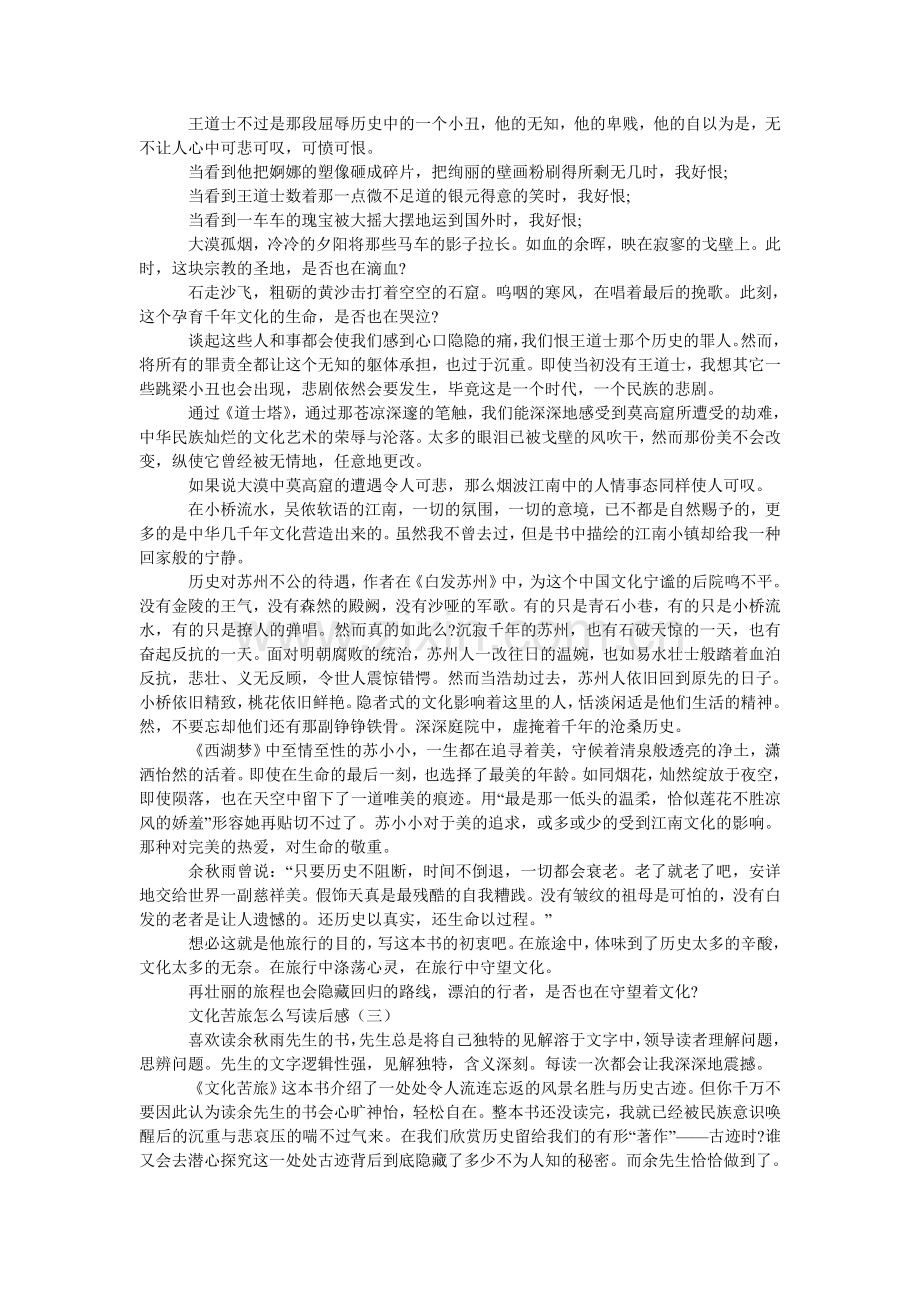 文化苦旅怎么写读后感.doc_第2页