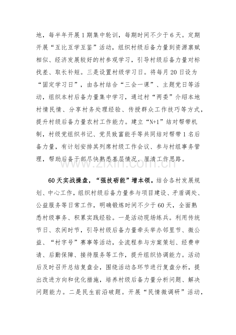 在2024年全市村党组织书记后备力量培育储备工作推进会上的交流发言.docx_第2页