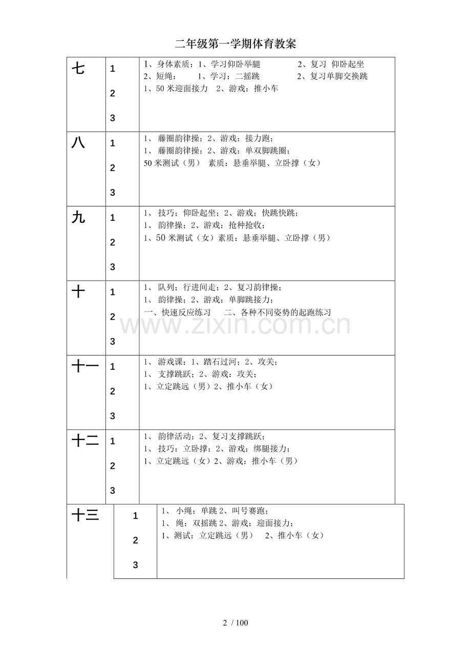 二年级第一学期体育教案.doc_第2页