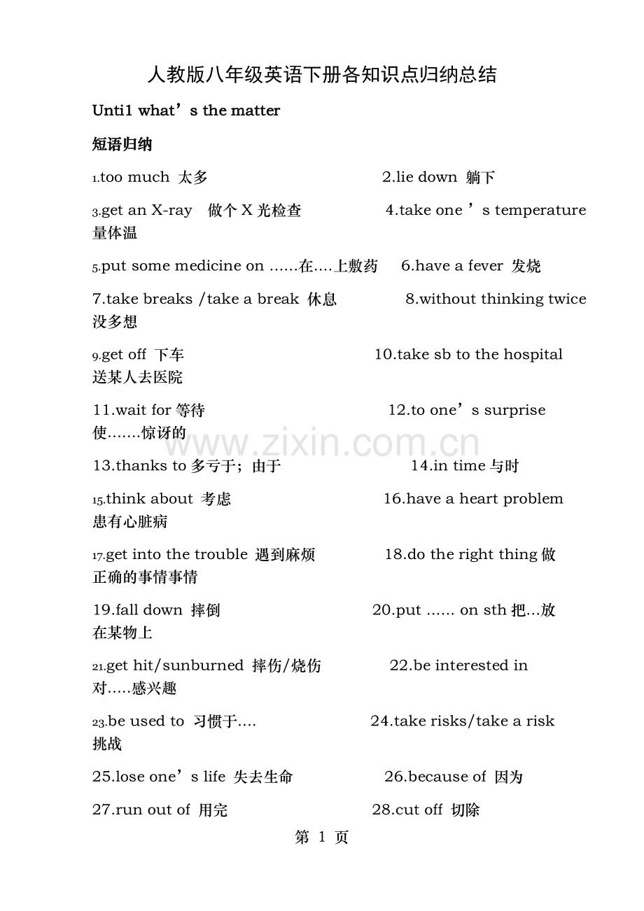 八年级人教版英语下册知识点归纳总结.doc_第1页