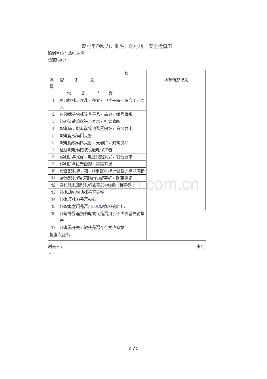 电厂人必须知道火力发电厂全套安全检查表.docx_第2页