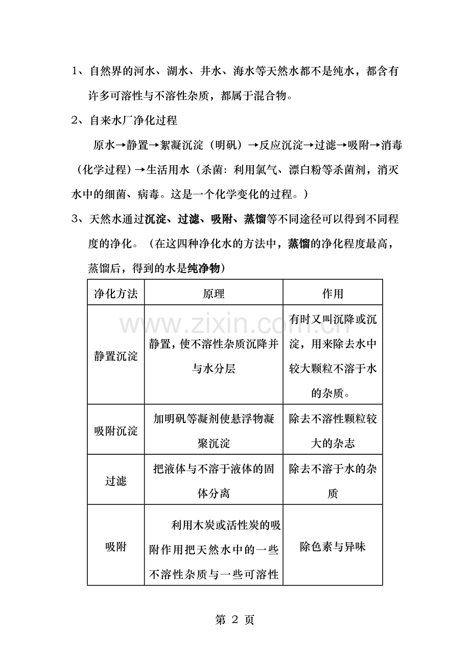 九年级化学第四单元自然界中的水知识点.doc_第2页