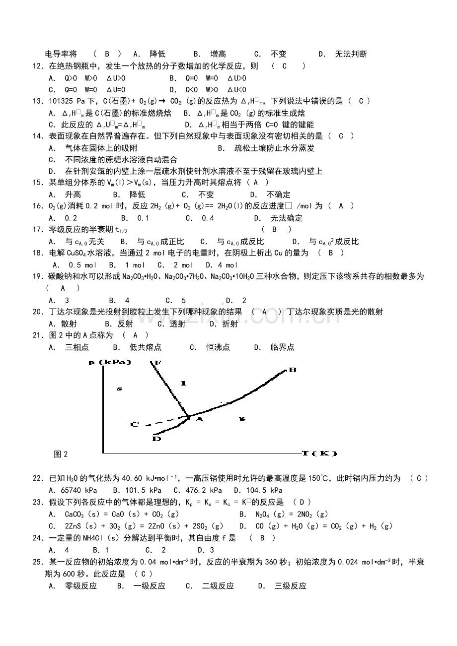 物理化学自考复习题解答.doc_第2页