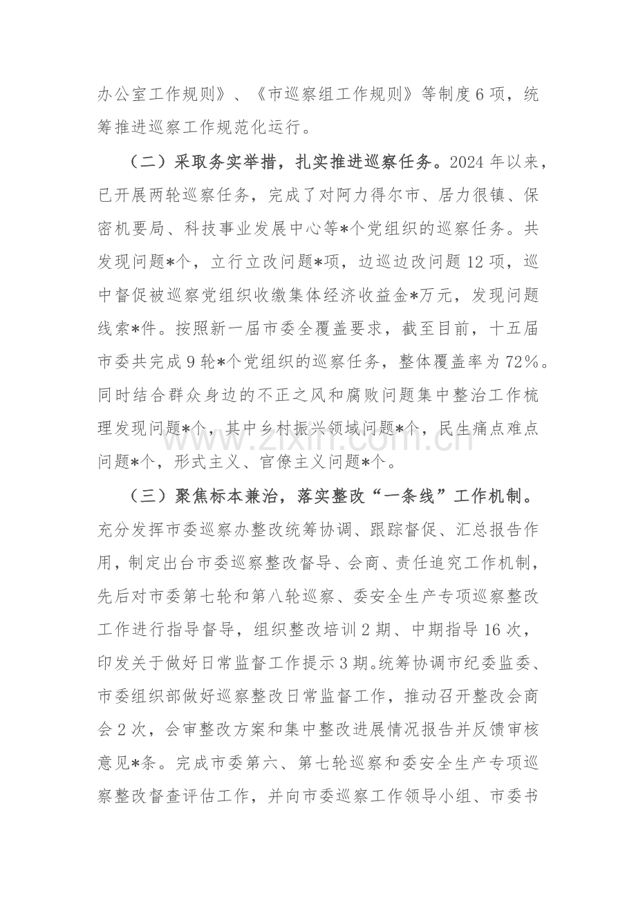 市委巡察办2024年工作总结及2025年工作计划.docx_第2页