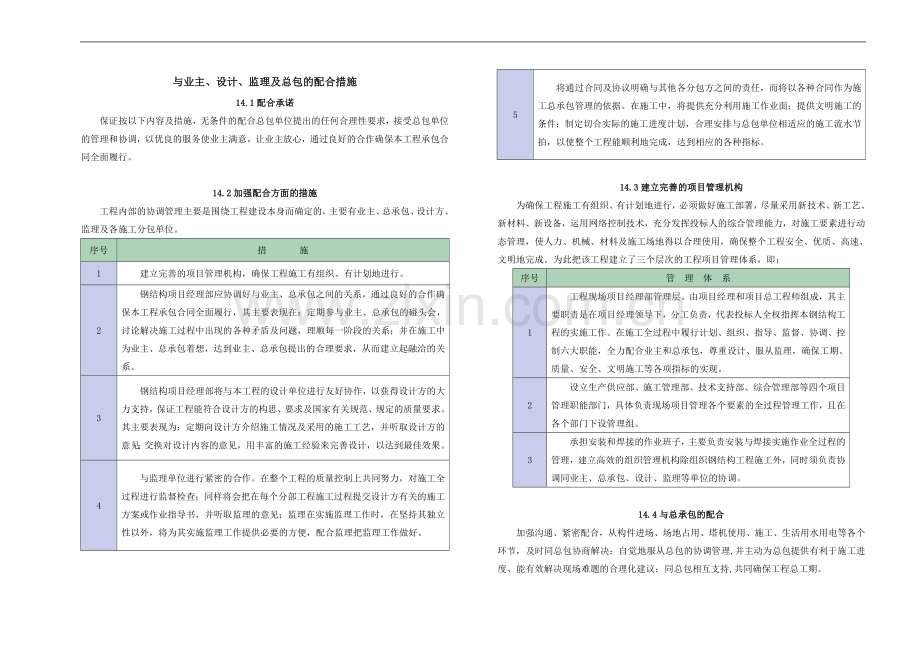 钢结构工程与业主、设计、监理及总包的配合措施.doc_第1页