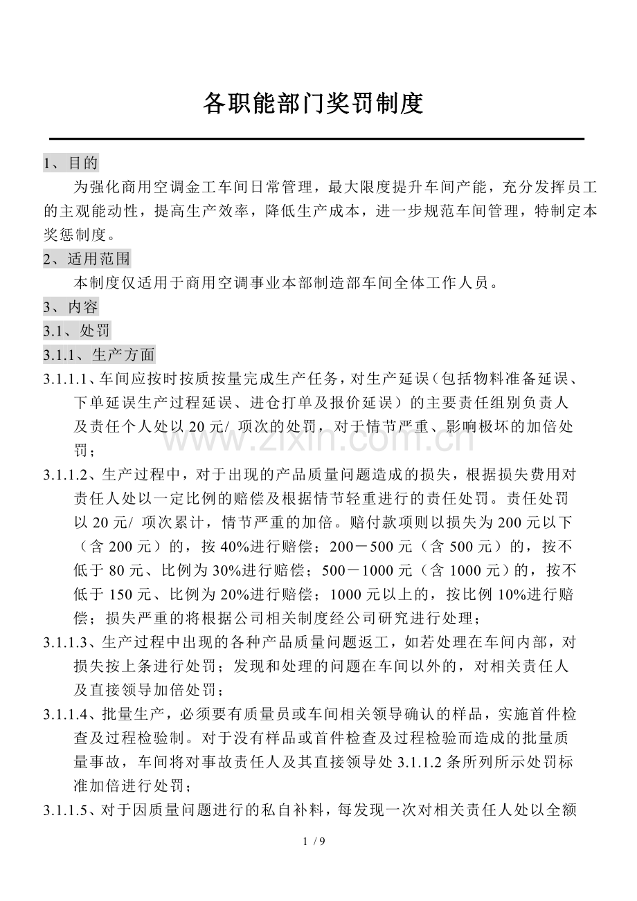 企业生产奖罚制度.doc_第1页