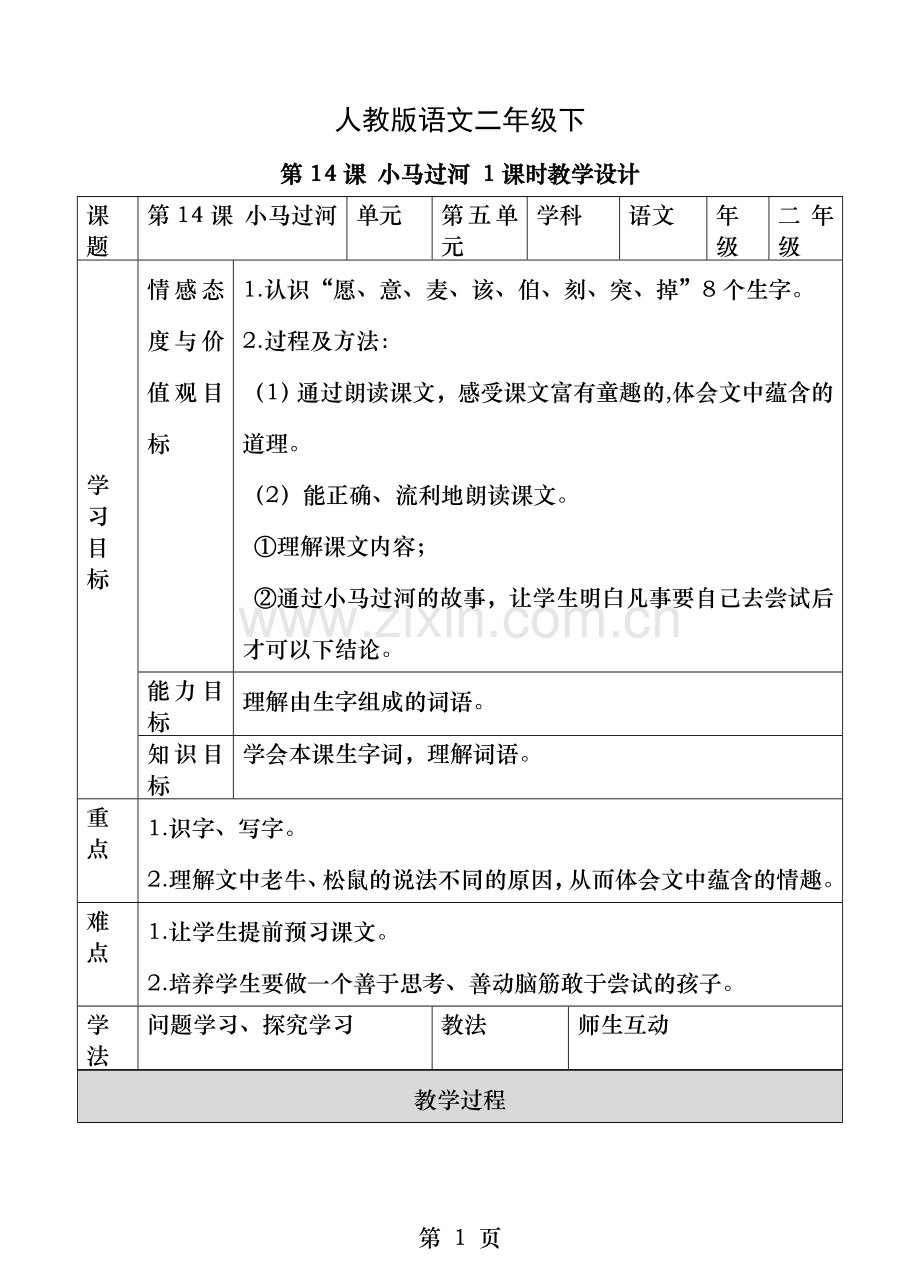 小学语文小马过河教案.doc_第1页