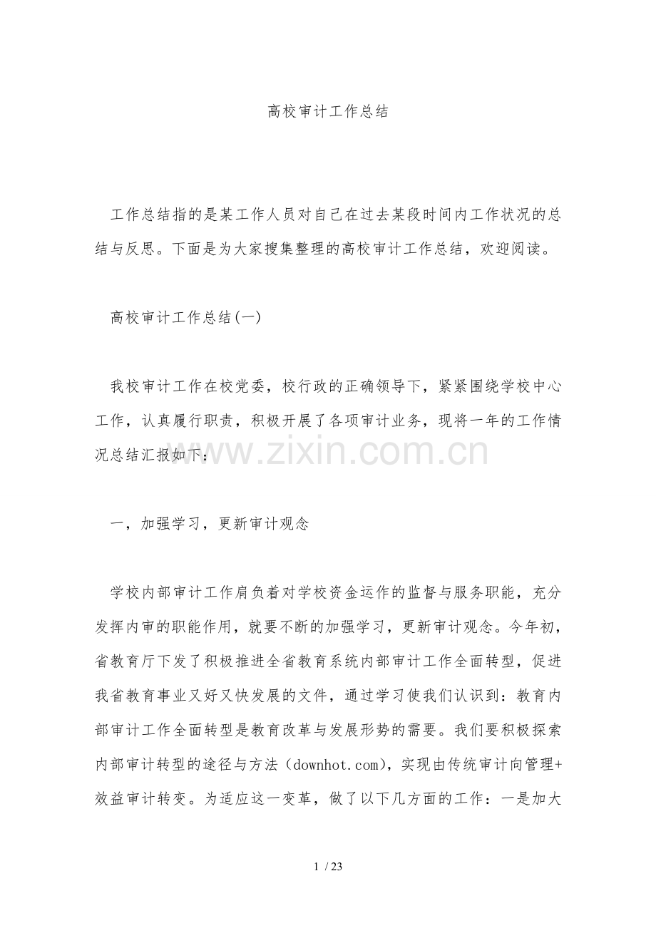 高校审计工作总结.doc_第1页