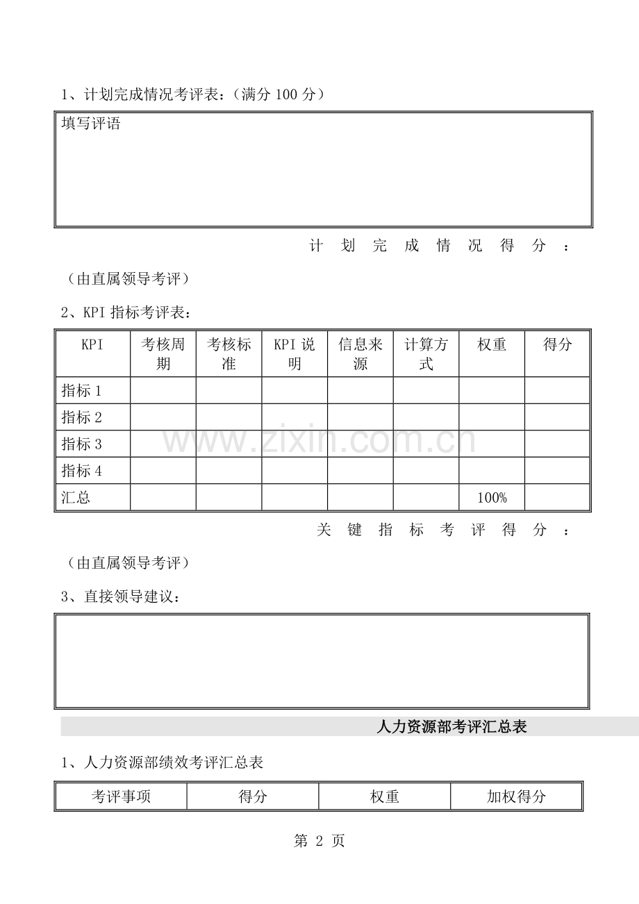 部门经理岗位季度考评表.doc_第2页