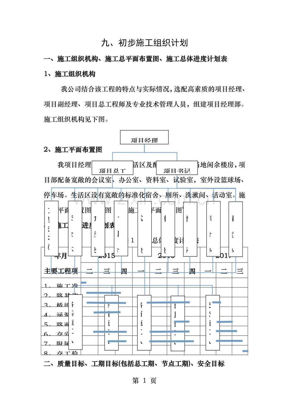 高速公路改扩建初步施工组织设计模板.doc_第1页