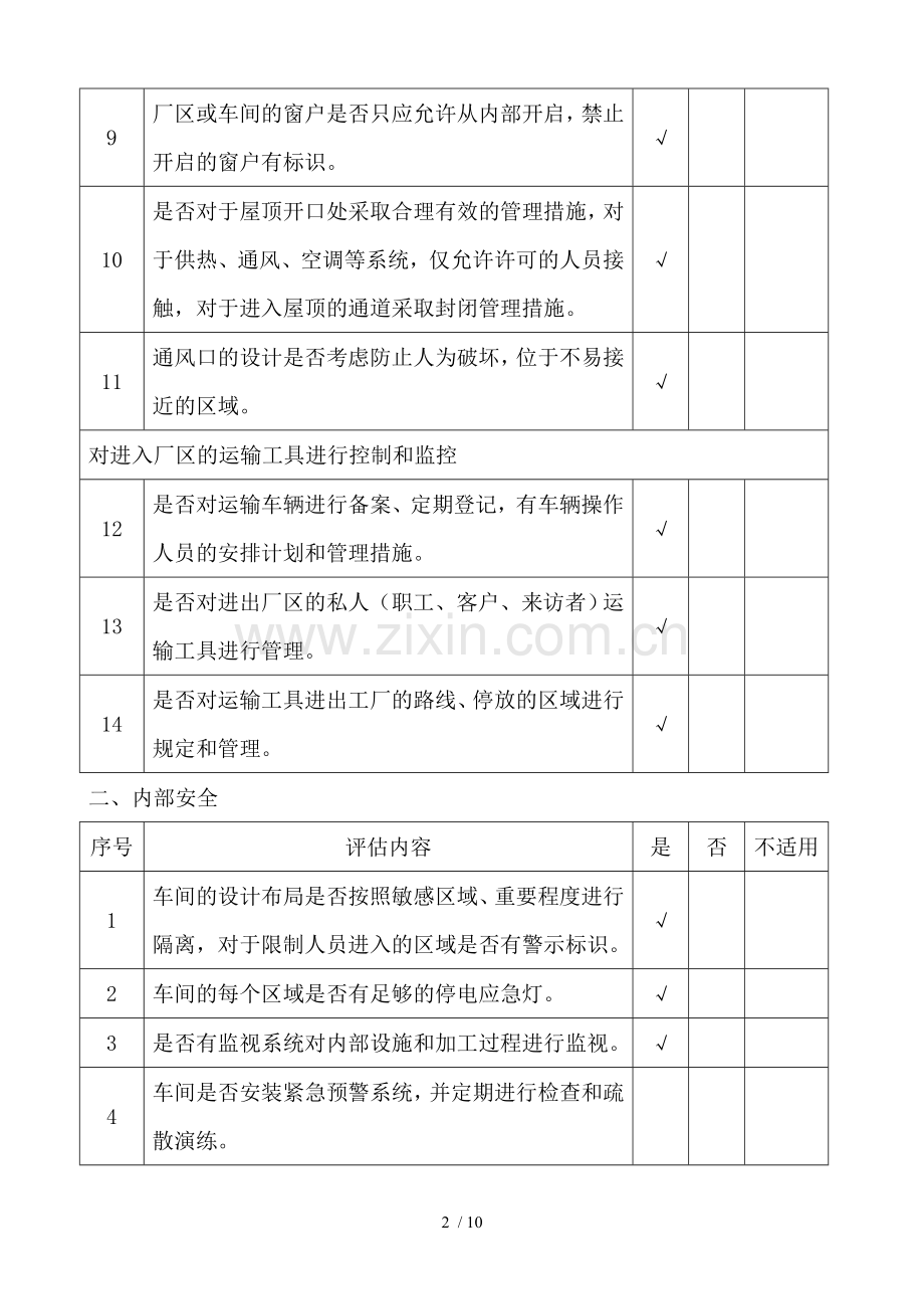 食品安全防护评估表.doc_第2页