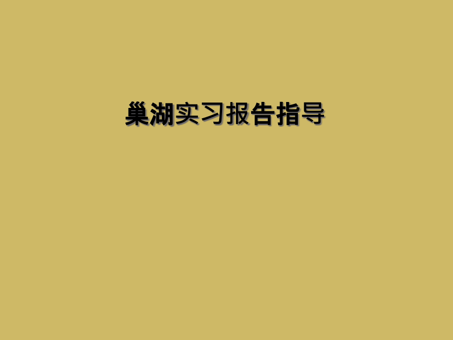 巢湖实习报告指导.ppt_第1页