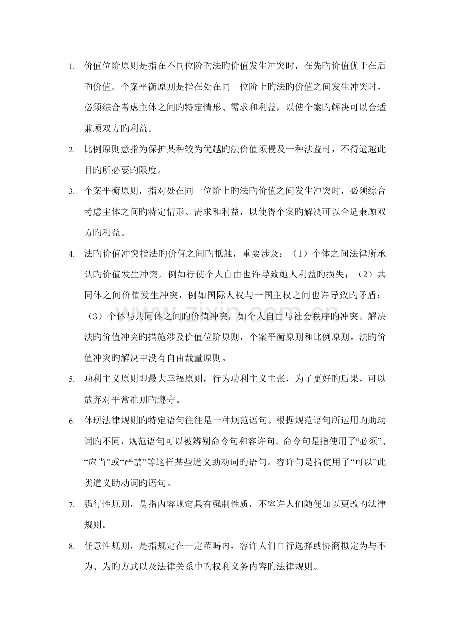 2022年历年司法考试真题考点总结法理学.doc_第1页