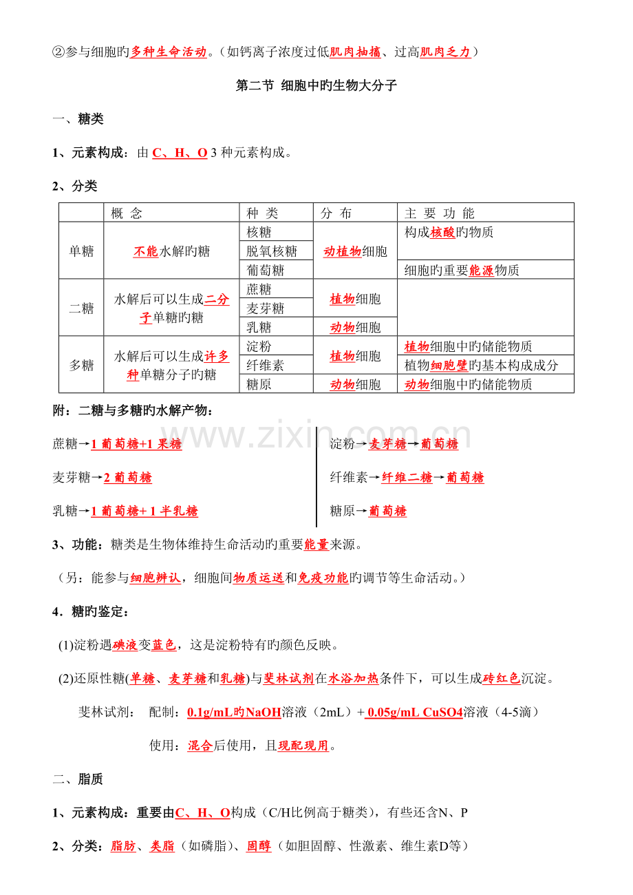 2022年高中生物必修一基础知识归纳整理.doc_第2页