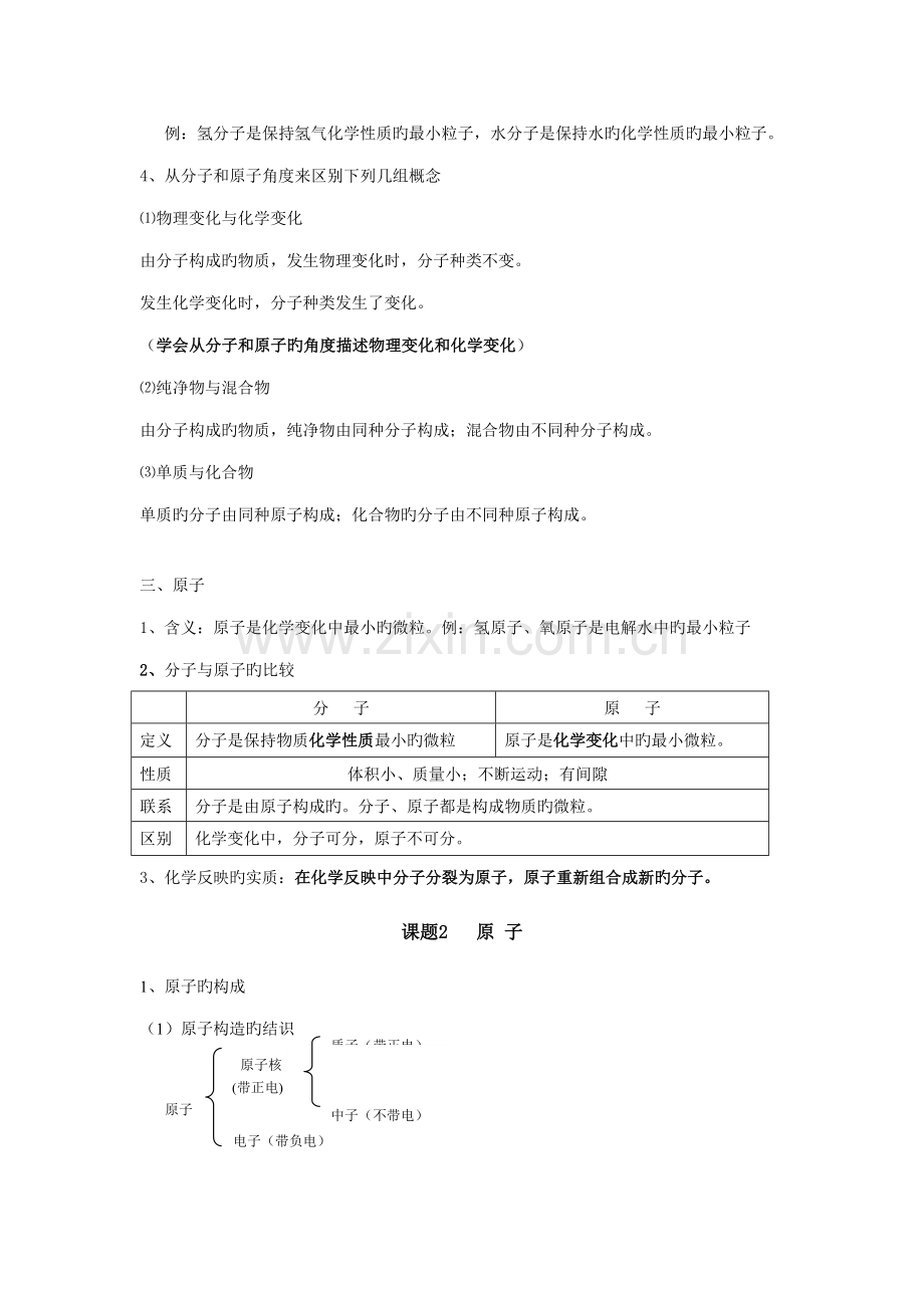 2022年人教版初三化学物质构成的奥秘知识点总结.doc_第2页