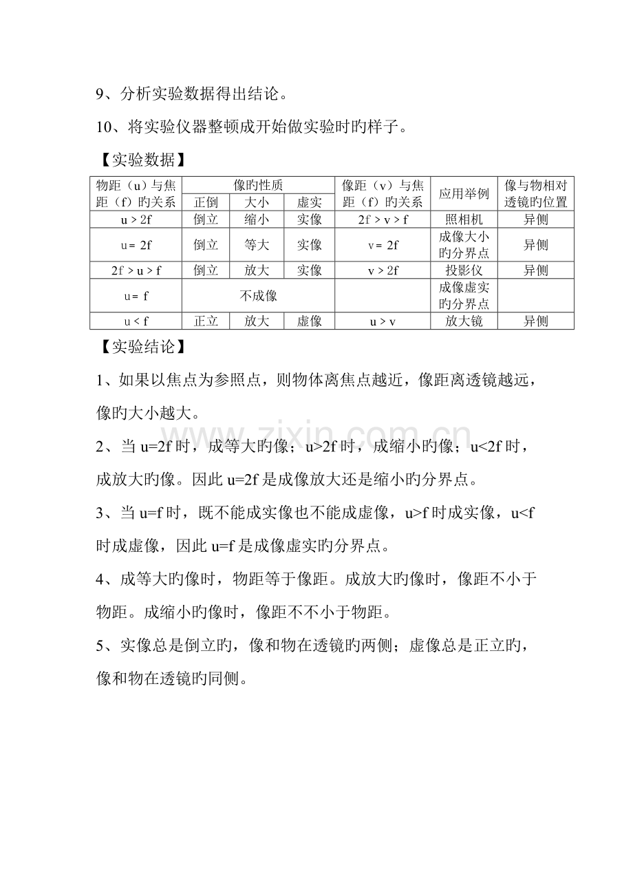 2022年物理实验报告探究凸透镜成像的规律.doc_第2页