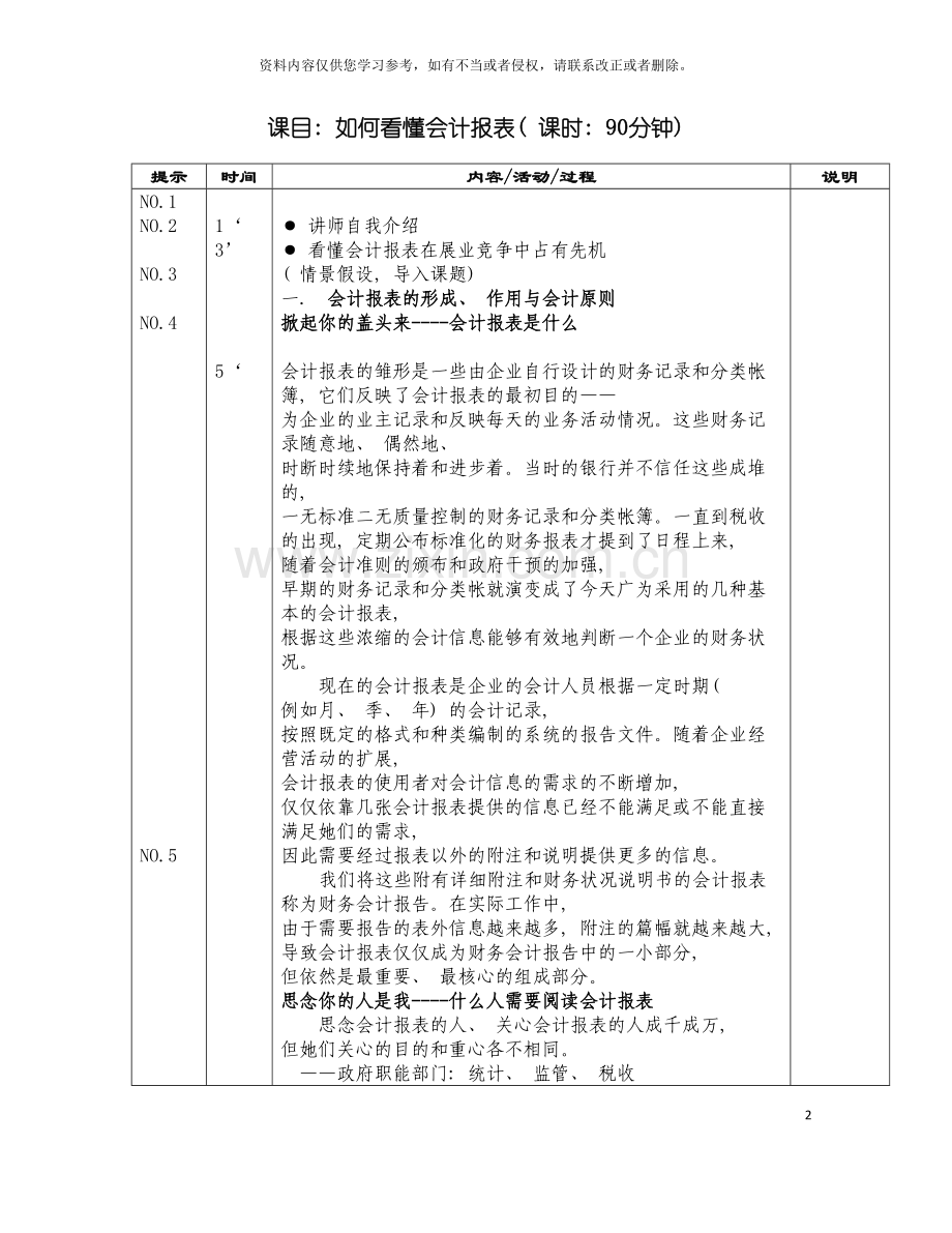 如何看懂财务报(讲师手册)模板.doc_第2页