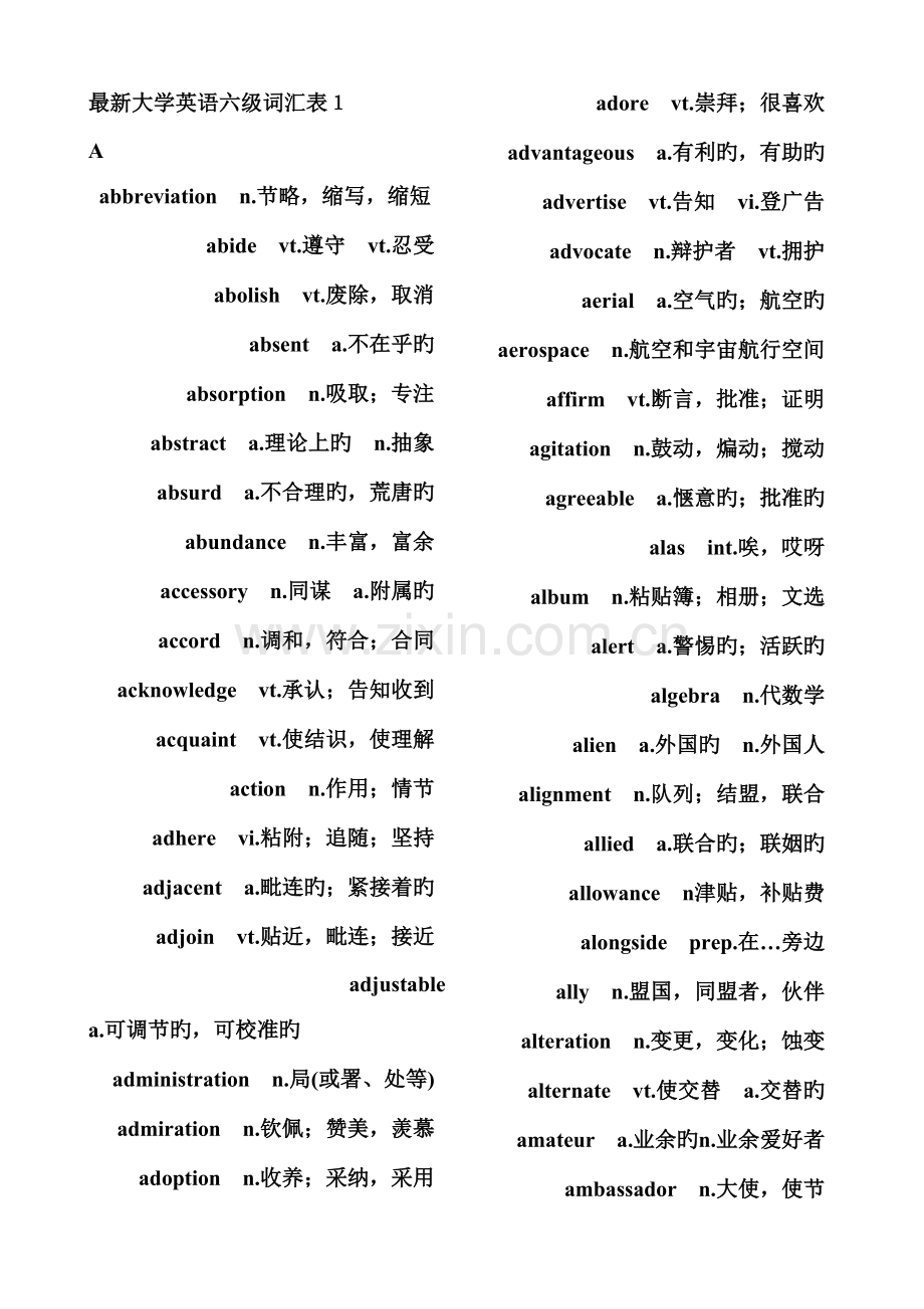 2022年六级词汇表.doc_第1页