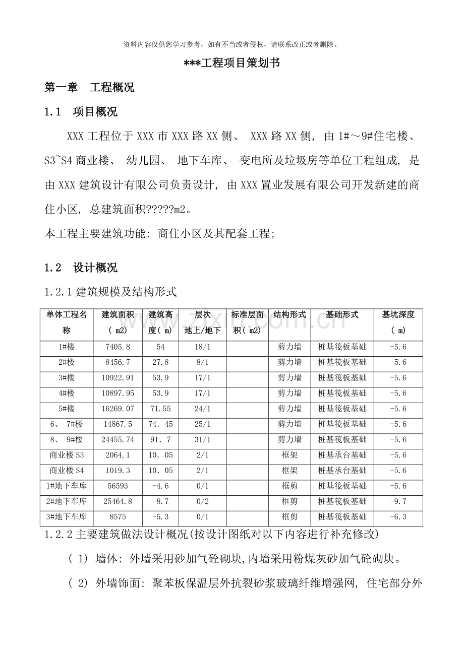 某工程项目策划书.doc_第1页