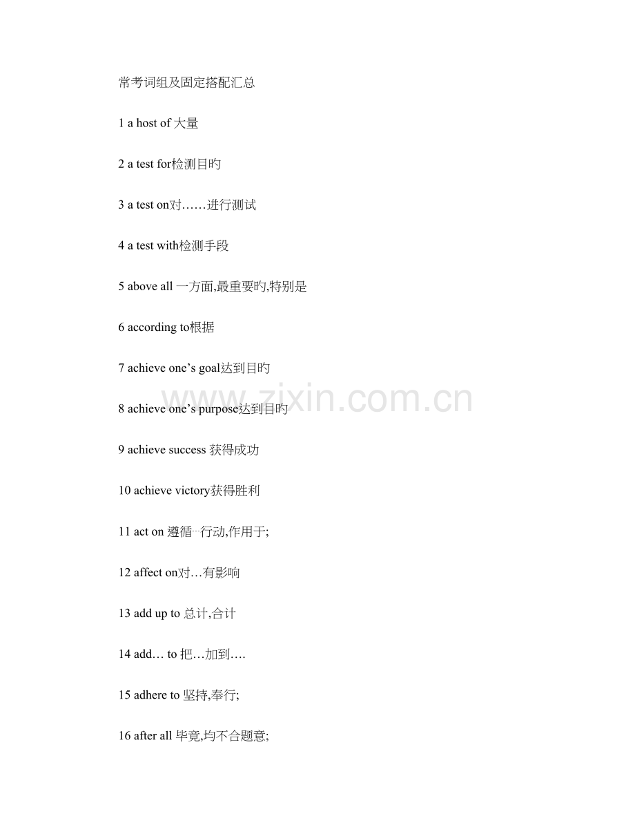 2022年天津专升本英语常考词组大汇总资料.doc_第1页