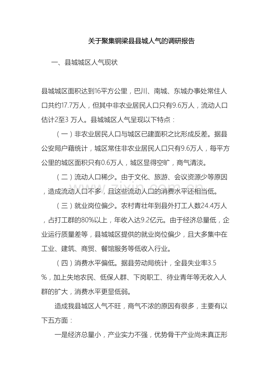 关于聚集铜梁县县城人气的调研报告.doc_第2页