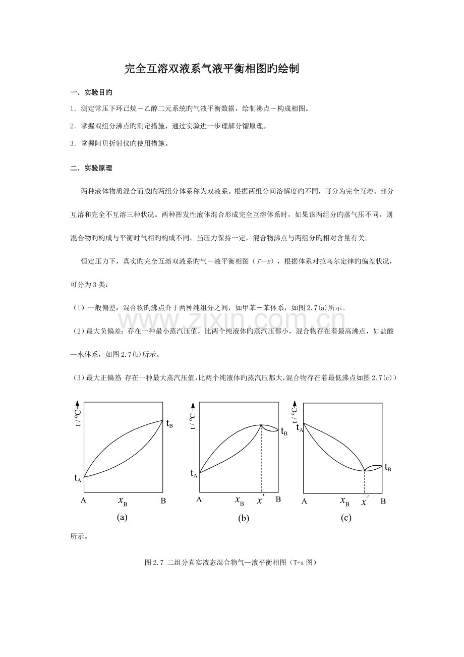 2022年完全互溶双液系气液平衡相图的绘制实验报告.doc_第1页