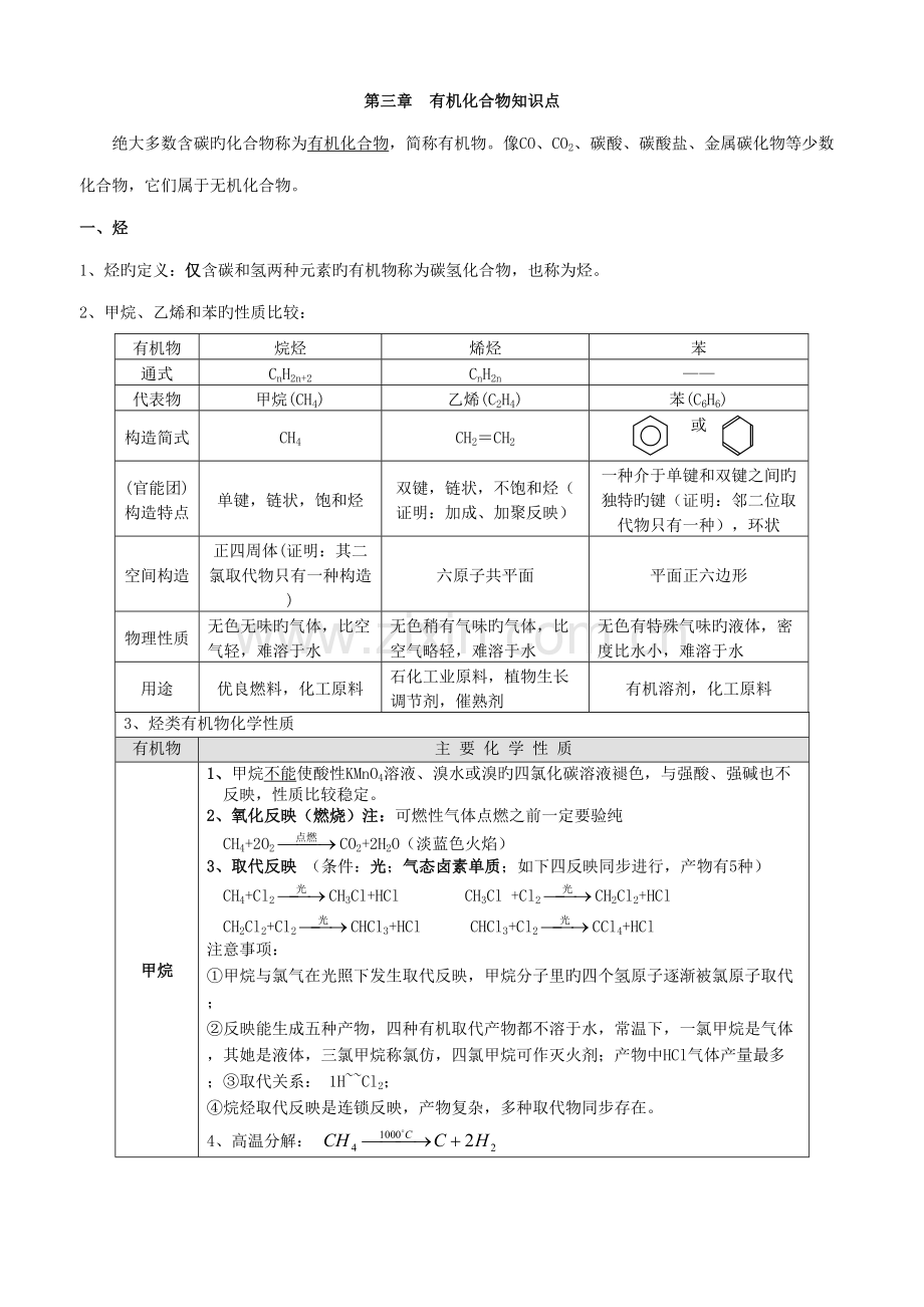 2022年苏教版高中化学必修二有机化合物知识点与练习题.doc_第1页