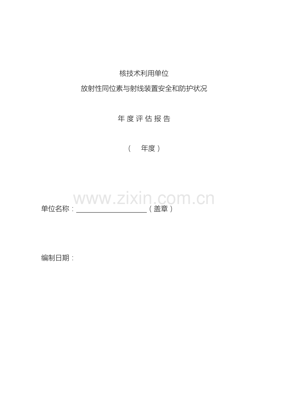 放射性同位素与射线装置安全和防护状况年度评估报告表模板.doc_第2页